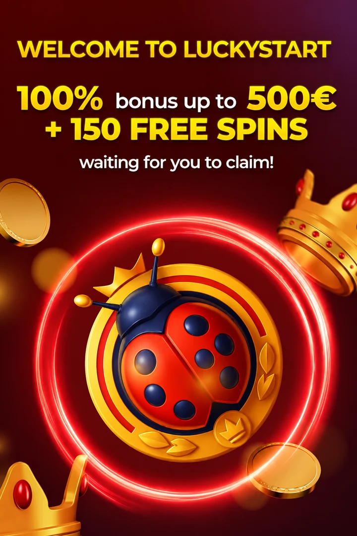 LuckyStart welcome bonus: 100% up to &euro;500 + 150 free spins